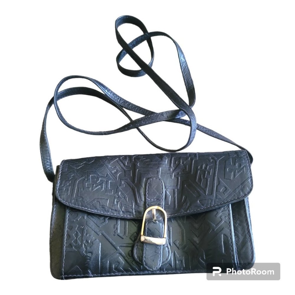 Genuine Leather Crossbody Purse, Black-Used in Excellent Condition